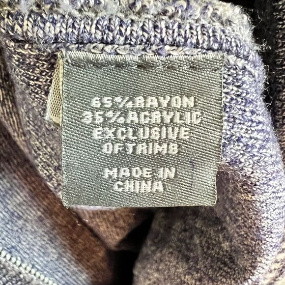 Silver Silk Sweater Mens L Elbow Patch Full Zip Textured Blue White Black Soft! - Picture 6 of 12